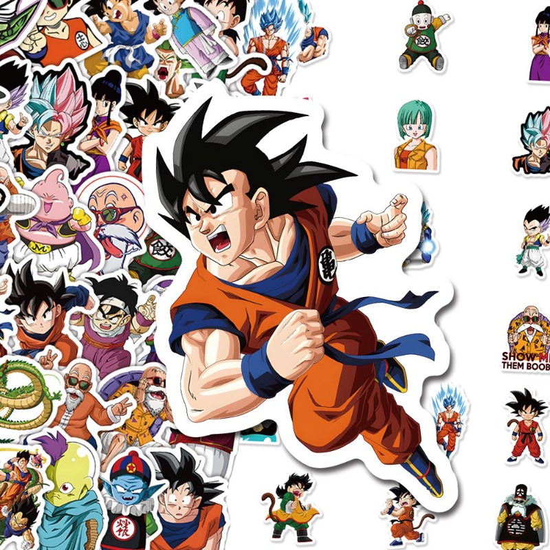 Model Kit Dragon Ball - 60 szt. naklejek Anime Dragon Ball,