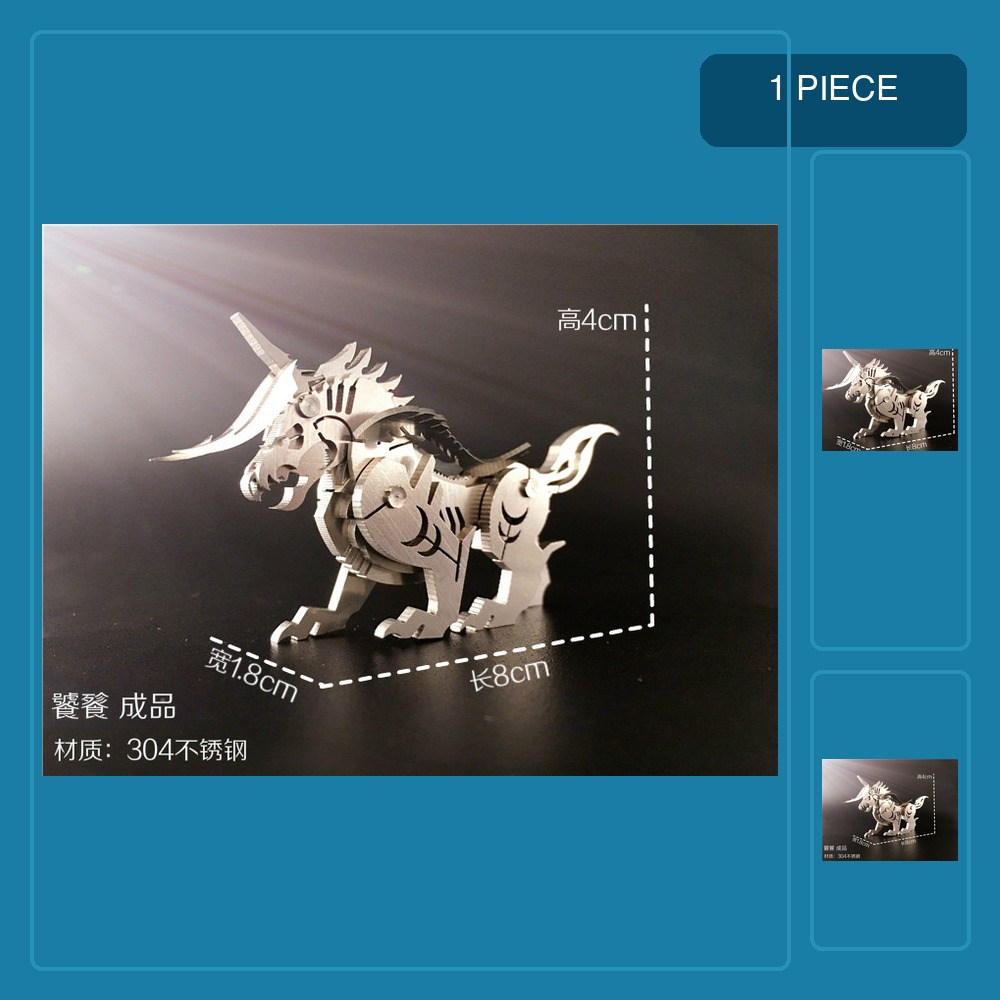 Model Kit Unicorn - Metalowy zestaw 3D do składania dla
