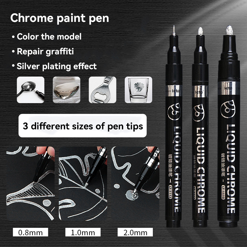 Model Kit Markers - 1-6 szt. Chromowany Marker Pisarski Lustrzany