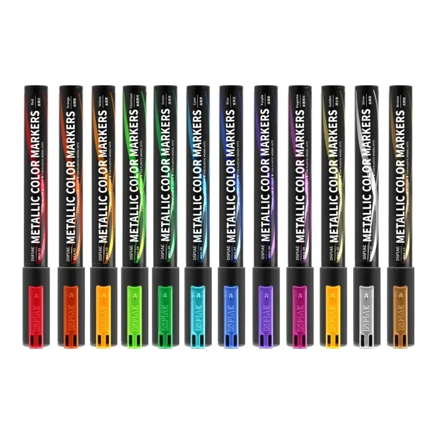 Model Kit Markers - DSPIAE MKA 12-kolorowe super metaliczne markery